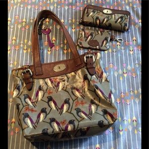 Fossil Key-per Birds Purse Wallet and Coin Purse